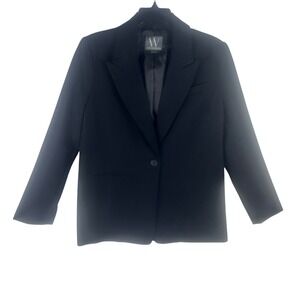 Worthington Womens Black Wrinkle-Free Single Button Blazer Jacket Size Small NEW